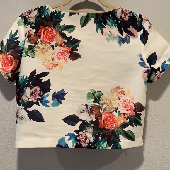 floral Chicwish crop top + full midi skirt set, M - Picture 3 of 11